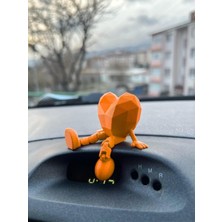 Kawin Craftopya Fle Xi Kalp Araç Içi Torpido Süsü - Hareketli Eklemli Araba Aksesuarı, Sevimli Kalp Biblo, Araç Göğüs Üstü Dekoratif Figür, Sürücü Hediyesi (Turuncu)