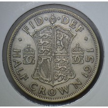 Banknoting Birleşik Krallık 1/2 Yarım Crown 1951 Kral 6. George 32.3 Mm. Ingiltere. Leuchtturm Kapamada.