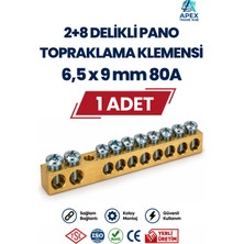 Sutem 2+8 Delikli Pano Topraklama Klemensi (Ayaksız) 6,5 x 9 mm 80A - 1 Adet