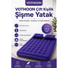 Burada Bulabilirsin Vothoon Çift Kişilik Şişme Yatak Dahili Pompalı 203X152X22 cm 2 Yastıklı