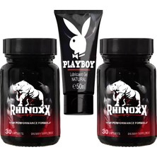 Rhinoxx: 2 Adet Erkeklere Özel Penissırrı 30LU Formül + Playboy 50 ml Kayganlaştırıcıkrem