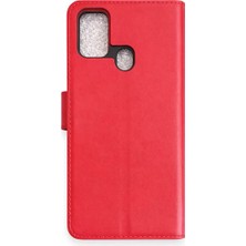 Samsung Galaxy M31 Kılıf Trend S Plus Kapaklı Kılıf - Kırmızı