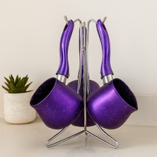Burada Bulabilirsin Granit Çelik Cezve Seti (230/280/380 Ml) Metal Standlı