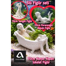 Deixy Akvaryum Süs Dekor Duşalan Küvette Iskelet Dekoru Beyaz Renk 5*10*5cm