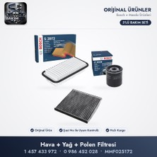 Bosch + Mando Filtre Bakım Seti (Hava+Yağ+Polen) - Yaris P1 1.3 Vvt-I (Karbonlu Polen Mando MMF025172)