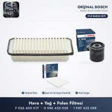 Bosch Filtre Bakım Seti (Hava+Yağ+Polen) - Corolla E12 / Avensis T25 1.6 Vvt-I / 1.4 Vvt-I