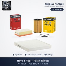 Filtron Filtre Bakım Seti (Hava+Yağ+Polen) - Golf 7 / Passat B8 / Octavia 3-4 1.6-2.0 Tdı (Dbgc)