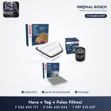 Bosch Filtre Bakım Seti (Hava+Yağ+Polen) - Corolla E15 / Auris E15 1.4 D-4d (Karbonlu Polen Bosch 1987435557)