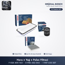 Bosch Filtre Bakım Seti (Hava+Yağ+Polen) - Yaris P9 1.4 D-4d (Hava Bosch F026400143, Karbonlu Polen Bosch 1987435557)