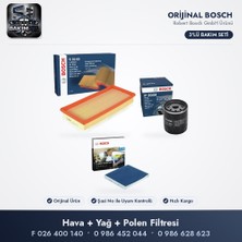 Bosch Filtre Bakım Seti (Hava+Yağ+Polen) - Yaris P9 1.4 D-4d (Hava Bosch F026400140, Karbonlu Polen Bosch 0986628623)