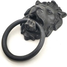 Burada Bulabilirsin Antika Tarz Dekoratif Pirinç Aslan Kapı Tokmağı, Taktak - 102X130 Mm, Oksit