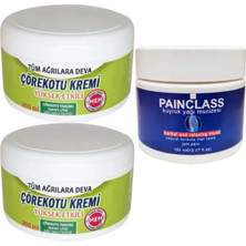 Çörek Otu Kremi Büyük Xlboy 200 ml Green + 150 ml Kuyruk Yağı Kremi Painclass / Diz Dirsek Iskelet Sırt Bel Kas Agrilarina Masaj Seti