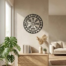 Hubrendy Bez Viking Pusulası Vegvisir Duvar Tablosu Mdf Lazer Kesim Nordik Duvar Süsü Modern Dekor