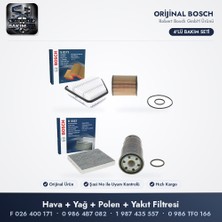 Bosch Filtre Bakım Seti (Hava+Yağ+Polen+Yakıt) - Avensis T27 2.0 D-4d / 2.2 D-4d (Karbonlu Polen Bosch 1987435557)