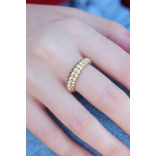 Hubrendy Bez Gold Renk Sarmal Model Kadın Yüzük