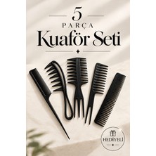 İnvictus Design Invictus Design Kadın ve Erkek Hediyeli Siyah 5 Parça Profesyonel Kuaför Saç Açma Şekillendirme Berber Bukle Krepe Hacim Veren Tarak Aksesuar Set