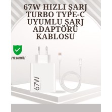 Type-C Uyumlu 67W Turbo Hızlı Şarj Aleti Akıllı Koruma Sistemli