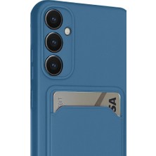 Drop Tedarik Samsung Galaxy S24 Fe Kılıf Kelvin Kartvizitli Silikon - Mavi