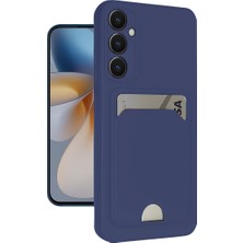 Eldenör Samsung Galaxy S24 Fe Kılıf Kelvin Kartvizitli Silikon - Lacivert