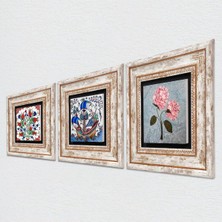 Vera Concept Store Çini Sanatı Lale, Yelkenli Gemi, Pembe Ortanca Çiçeği Taş Duvar Tablosu - Çerçeveli Taş Tablo - Dekoratif Duvar Sanatı - Modern Ev ve Ofis Duvar Dekor