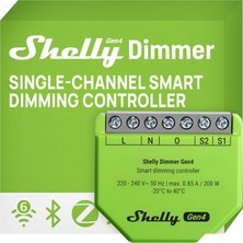 Vera Concept Store Dimmer Gen4 Kablosuz LED Işık Regülatörü Modülü 150 W, Zigbee, Wi-Fi ve Bluetooth, Matter, Nötr Olmadan, Shelly App Uzaktan Kumanda Veya Alexa, Siri,