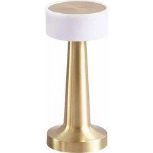 Vera Concept Store Şarjlı Masa Lambası Dimmerli Dekoratif Abajur Denver Dokunmatik Yemek Masası Lambası Mantar Lamba Üç Farklı Renk Ayarlanabilir Işık Gücü (Gold3)