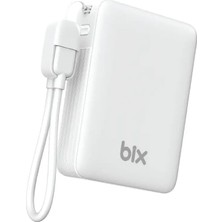 Vera Concept Store PB116 10000MAH PD20W Hızlı Şarj Dahili Type-C Kablolu Mini Powerbank LED Ekranlı Type-C & Usb-A Beyaz