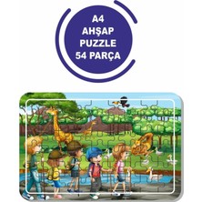 Vera Concept Store Baskı Atölyesi Sevimli Hayvanlar ve Biz A4 54 Parça Puzzle, Oyuncak, Yapboz