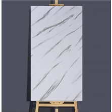 Vera Concept Store Ukab Dekor 30X60 cm (0,18 M²) Kendinden Yapışkanlı Beyaz Mermer Görünümlü Dekoratif Pvc Duvar Paneli Beyaz 30 x 60