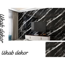 Vera Concept Store Ukab Dekor Kendinden Yapışkanlı Esnek Köpük Siyah Mermer Desenli Pvc Panel 30X60CM Banyo Wc Mutfak Siyah 30 x 60