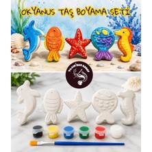 Vera Concept Store Okyanus Taş Boyama Seti (5 Taş Obje + 6 Renk Boya + 1 Fırça)