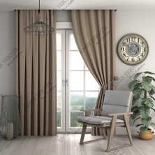 Vera Concept Store Lüks Koyu Blackout Kalın Karartma Güneşlik En x Boy Pilesiz Tek Kanat,koyu Bej 200 270