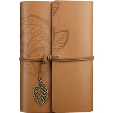 Vera Concept Store Retro Vintage Yapraklı Not Defteri, Klasik Pu Deri Kapak, Seyahat Defteri, Travel Journal, Günlük, Seyahat Günlüğü, Doldurulabilir Eskiz Defteri, Sket