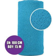 Vera Concept Store Karmaşık Paspas 1X15 Metre Turkuaz Pvc Kıvırcık Halı Iç Dış Mekan Yolluk Kaydırmaz Islak Zemin Paspası