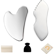 Vera Concept Store Paslanmaz Çelik Gua Sha Seti Yüz Masajı Metal Gua Sha Yüz Araçları Vücut Lenfatik Drenaj Masajı Yüz Guasha Yüz Şekillendirme Aracı Cilt Bakım Seti