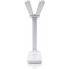 Vera Concept Store Katlanabilir Çift Başlıklı LED Masa Lambası – 3 Işık Modlu, Dokunmatik, Telefon Standlı, Ayarlanabilir Çalışma ve Okuma Lambası, Beyaz