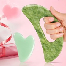 Vera Concept Store Yeşim Taşı Gua Sha Masaj Aleti Seti Saplı Daha Büyük Guasha Tahtası Kas Kazıma Masaj Aletleri Yüz Anti Selülit Spa Akupunktur Araçları Arka Boyun Yüz