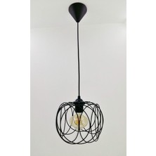 Vera Concept Store Siyah Metal Kafes Çoklu Daireler Tekli Sarkıt Avize Aydınlatma