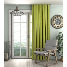 Vera Concept Store Yağ Yeşil'i Kadife Dokulu Fon Pilesiz Ekstrafor Büzgülü A Kalite Tek Kanat,açık Yeşil 15 270 x