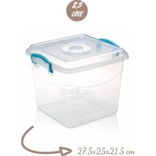Vera Concept Store Kilitli Kapaklı Saklama Kabı, Kiler Kabı, Saklama Kutusu, Şeffaf Erzak Kabı 8,5 Litre Şeffaf