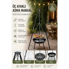 Vera Concept Store Paslanmaz Çelik Tripod Askılı Katlanır Kömür Barbekü Izgarası - Açık Hava Kullanımı Için Ideal 23020