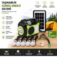 Vera Concept Store GD-8072 Solar Güneş Enerjili Kamp Lambası, Bluetooth Hoparlör, Fm Radyo, Mp3 Çalar, USB Girişli, Powerbank Özellikli, Siyah