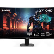 Vera Concept Store GS27QC 27 Inç 165Hz 1440P Kavisli Oyun Monitörü, 2560 x 1440 Va 1500R Ekran, 1ms (Mprt) Tepki Süresi, Hdr Hazır, Freesync Premium, 1x Ekran Bağlantı N
