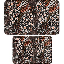 Vera Concept Store Sevimli Tasarımlı Mikrofiber 2'li Takım Banyo Paspası, Kaymaz Taban, Makinede Yıkanabilir (40X60_50X80)