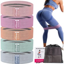 Vera Concept Store 5 Seviyeli Ganimet Bandı Seti, Egzersiz Için Direnç Bantları, Kadın Bacakları ve Için Egzersiz Bantları, Yoga Başlangıç Seti
