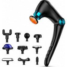 Vera Concept Store 10 Başlıklı Katlanabilir Isıtmalı Masaj Aleti, Soğuk Jel Başlıklı 30W Şarjlı 9 Hız Ayarlı 45°c Isıtmalı 90°-135°-180° Açılı Boyun Sırt Bel Omuz Bacak