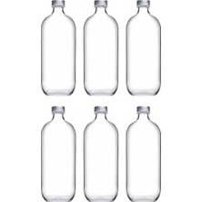 Vera Concept Store Paşabahçe Iconic Su Şişesi Cam, 1 Litre, Şeffaf, 6'li Set