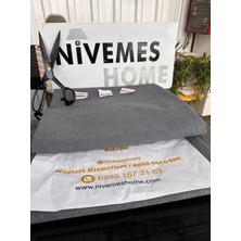 Vera Concept Store Koyu Gri Branda Balkon Perdesi Kornişli ve Bağcıklı Fon Perde (Yeni Kumaş Versiyon) Koyu Gri 150 x 130