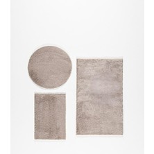 Vera Concept Store Vl Yıkanabilir Kaymaz Taban Post Peluş Banyo Paspası Üçlü Takım Kahverengi 60 x 40