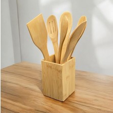 Vera Concept Store Tezgah Masa Üstü Bambu Kaşıklık Organizer Çok Amaçlı Düzenleyici 16 * 8cm Kaşık Hediyeli